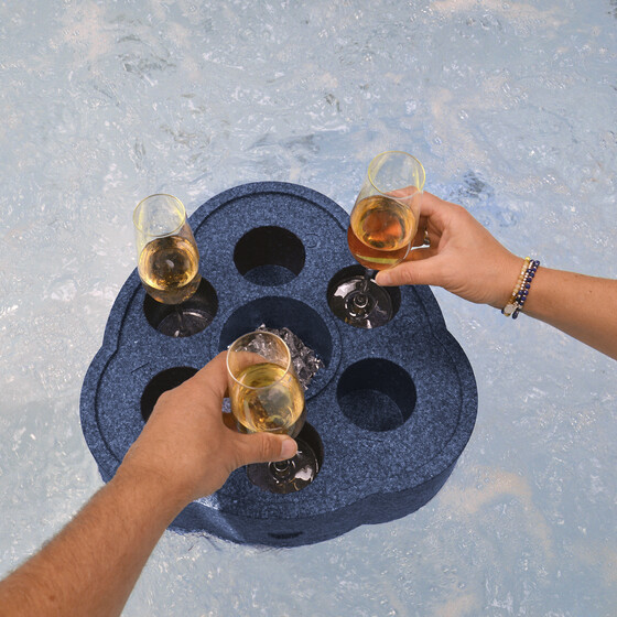 Schwimmender Getrnkehalter fr Whirlpools, Minibar, Snackbar, Spa Bar, Poolbar, Ablage, blau